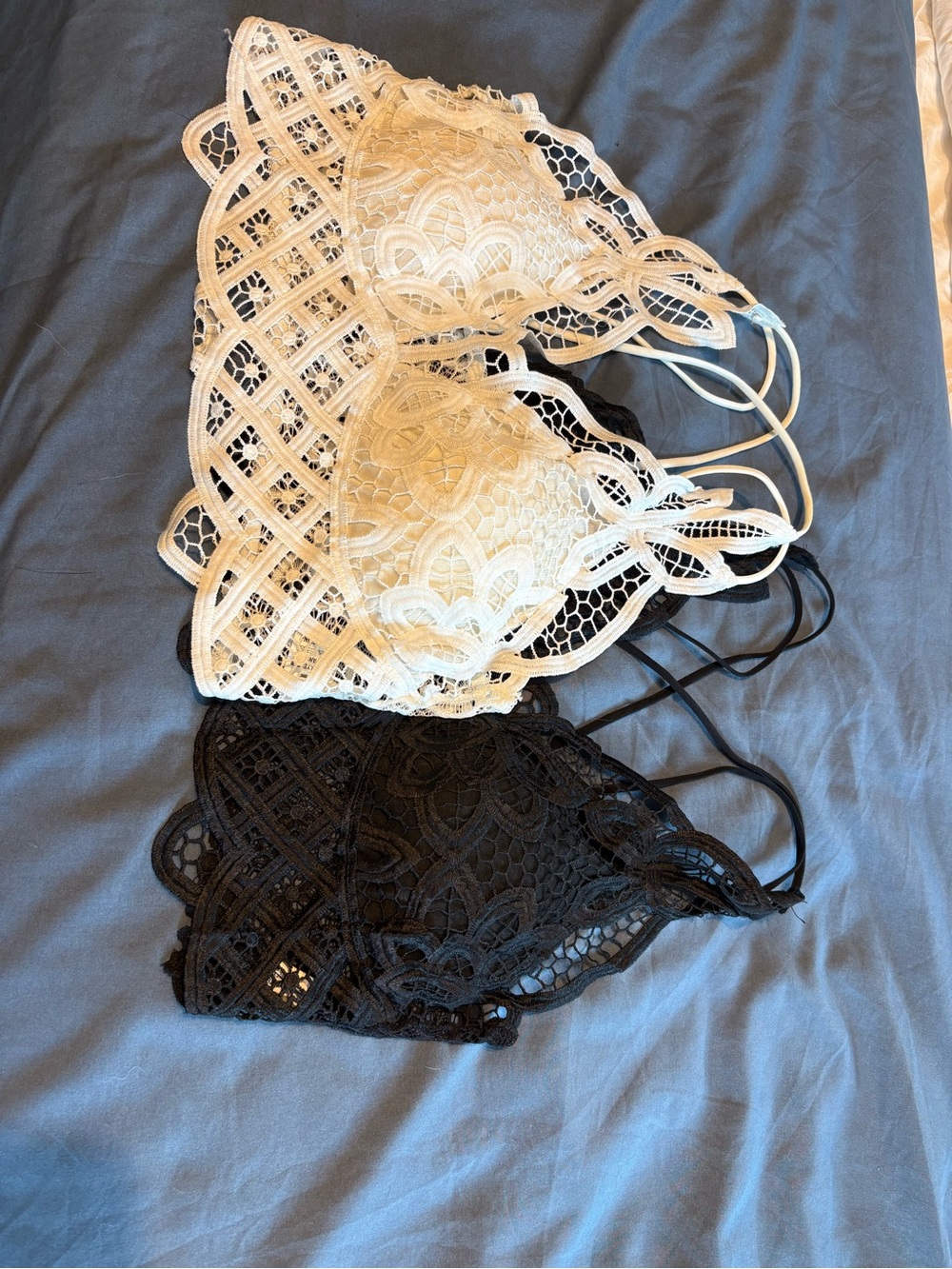 T.J.Maxx Lace Bralette Pair in Ivory and Black
